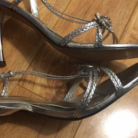 Call It Spring Silver Strappy 3.5” Heels - Picture 8 of 11